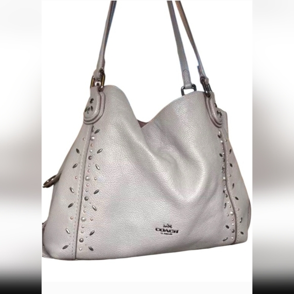 Coach Handbags - Coach Edie 31 Prairie Rivets Turnlock Bag In Gray Leather Gunmetal Hardware